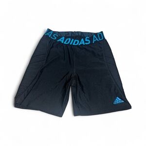 Adidas Kids Black and Blue Shorts